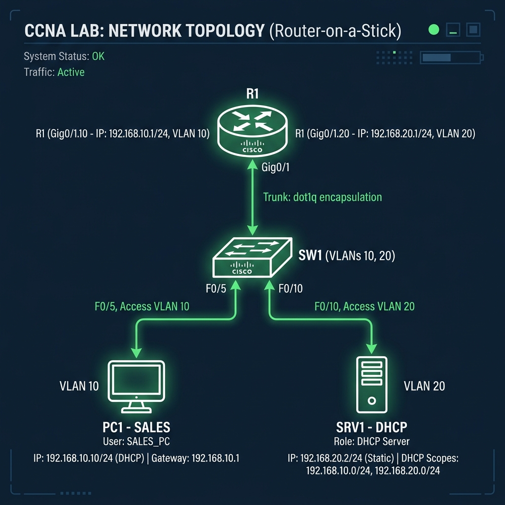 DHCP Relay Lab Topology